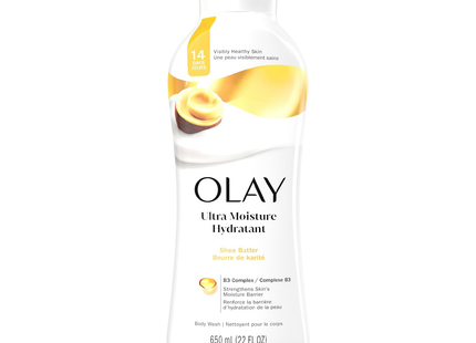 Olay - Gel douche Ultra Moisture avec hydratation 24 h, beurre de karité | 650 ml