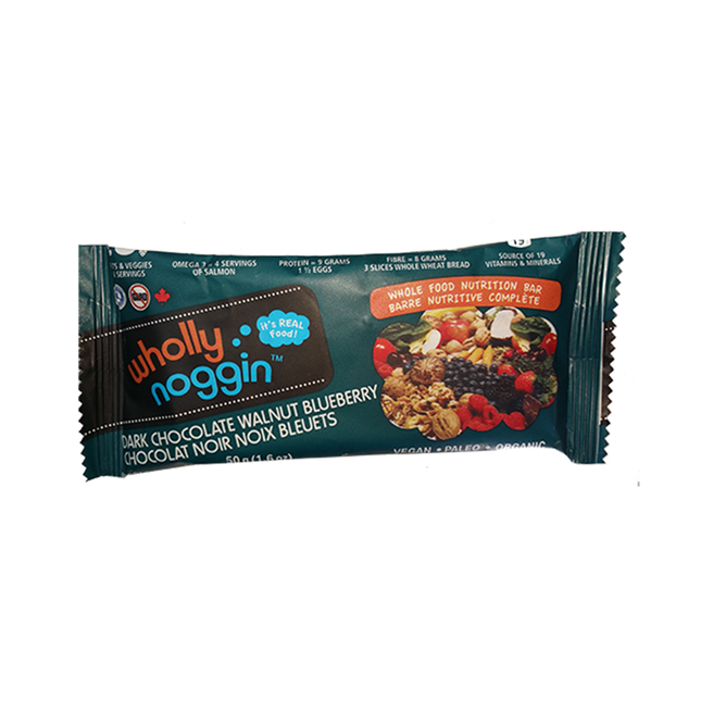 Wholly Noggin Foods - Chocolat noir, noix et baies | 50 g, boîte de 12