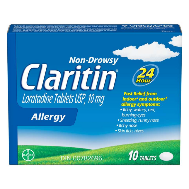 Claritin - Comprimés de soulagement des allergies 24 heures sans somnolence | 10 comprimés