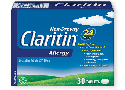 Claritin - Comprimés de soulagement des allergies 24 heures sans somnolence | 30 comprimés