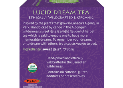 Thé Algonquin - Thé de rêve lucide biologique | 16 sachets