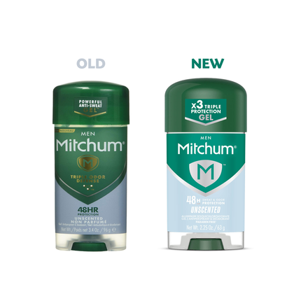 Mitchum Men - Triple Odor Defense 48H Unscented Gel Antiperspirant | 96 g