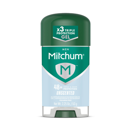 Mitchum Men - Triple Odor Defense 48H Unscented Gel Antiperspirant | 96 g