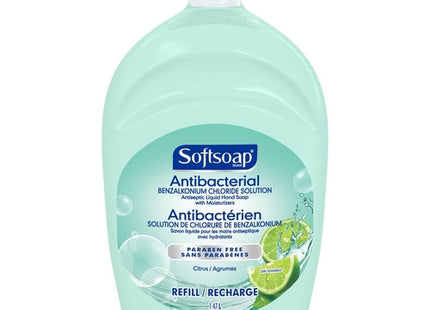 Softsoap Antibacterical Benzalkonium Chloride Solution Antiseptic Liquid Hand Soap with Moisturizers Paraben Free Citrus Scent | Refill 1.47 L