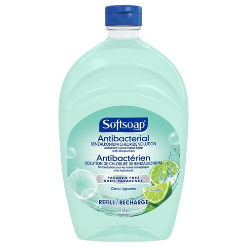Softsoap Antibacterical Benzalkonium Chloride Solution Antiseptic Liquid Hand Soap with Moisturizers Paraben Free Citrus Scent | Refill 1.47 L