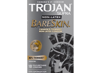 Trojan - BareSkin Lubricated Non-Latex Condoms | 10 Condoms