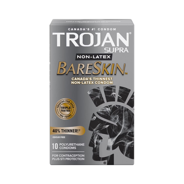 Trojan - BareSkin Lubricated Non-Latex Condoms | 10 Condoms