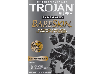 Trojan - BareSkin Lubricated Non-Latex Condoms | 10 Condoms