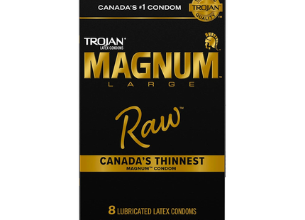 Trojan - Magnum Raw Condoms - Large | 8 Lubricated Latex Condoms