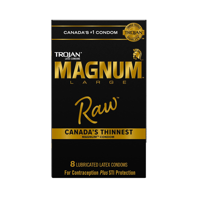 Trojan - Magnum Raw Condoms - Large | 8 Lubricated Latex Condoms