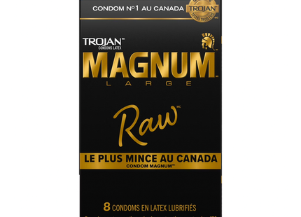 Trojan - Magnum Raw Condoms - Large | 8 Lubricated Latex Condoms