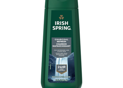 Irish Spring – Gel nettoyant visage et corps hydratant au charbon Fraîcheur 24 h | 591 mL