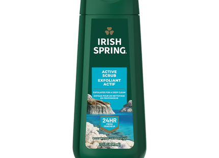Irish Spring - Nettoyant exfoliant et hydratant visage et corps Active Scrub | 591 ml