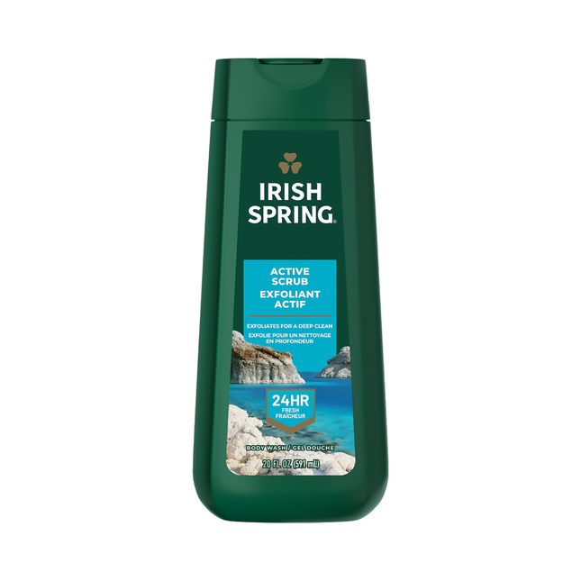 Irish Spring - Nettoyant exfoliant et hydratant visage et corps Active Scrub | 591 ml