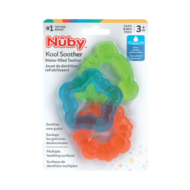 Nuby - Kool Soother Water-Filled Teether, for Children 3 Months+ | 3 Pack
