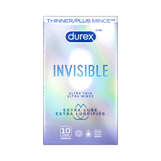 Durex - Invisible Ultra Thin Condoms with Extra Lube | 10 Condoms