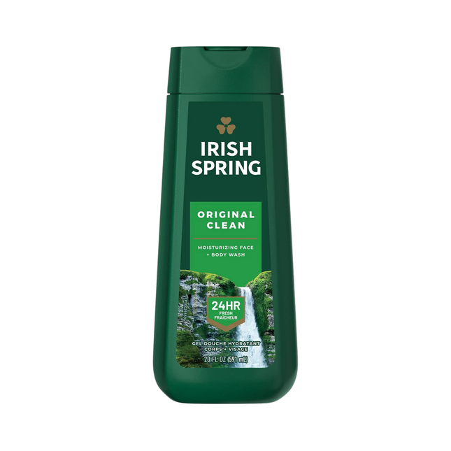 Irish Spring - Gel nettoyant hydratant visage et corps Original Clean, fraîcheur 24 h | 591 ml