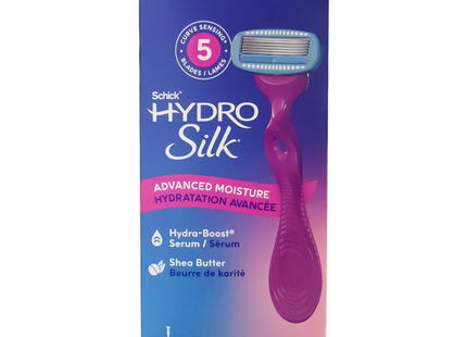 Schick - Hydro Silk 5 avec rasoir au beurre de karité | 2 Cartouches + 1 Rasoir