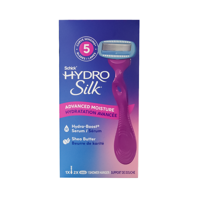 Schick - Hydro Silk 5 avec rasoir au beurre de karité | 2 Cartouches + 1 Rasoir