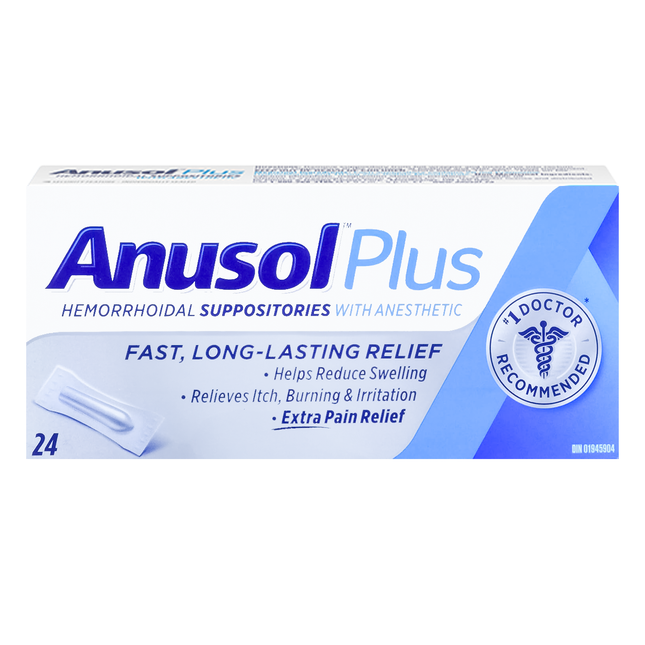 Anusol Plus - Hemorrhoidal Suppositories with Anesthetic