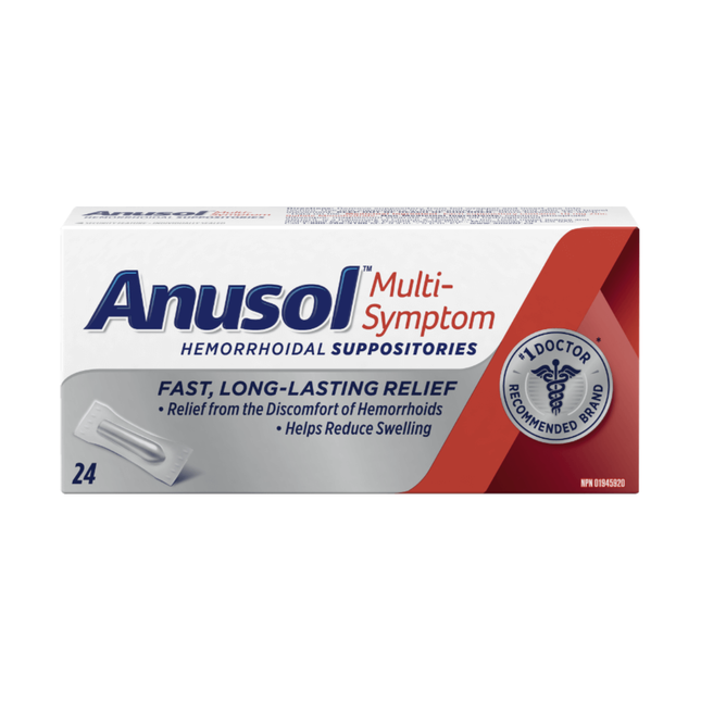 Anusol - Suppositoires hémorroïdaires multi-symptômes | 24 comptes