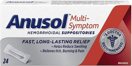 Anusol - Multi-Symptom Hemorrhoidal Suppositories | 24 count