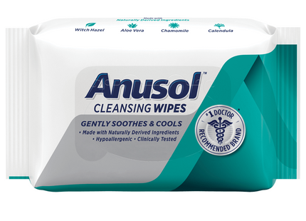 Anusol - Cleansing Wipes - Gently  Soothes & Cools | 40 Wipes