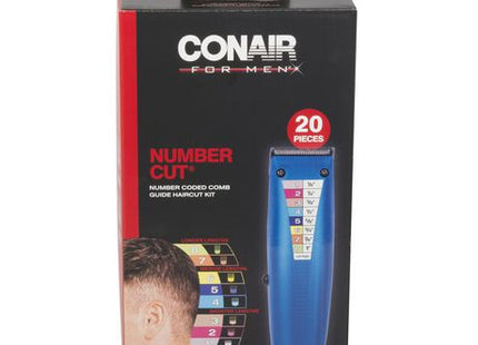 Conair for Men Number Coded Comb Guide Haircut Kit | 20 Pieces