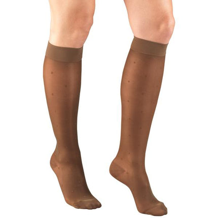 TRUFORM - Ladies' Sheer Knee High (Dot Pattern) | 15-20 Mmhg