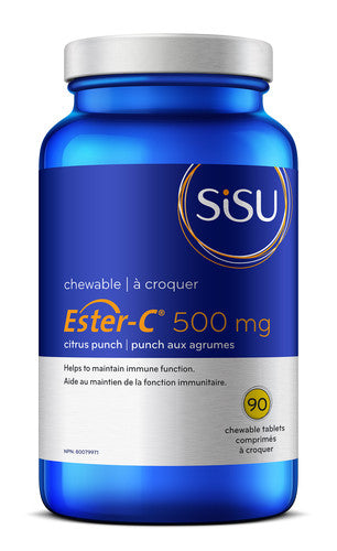 Sisu - Ester-C 500 mg Chewable Tablets - Citrus Punch Flavour | 90 Tablets*