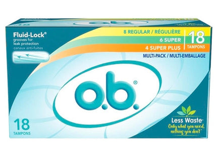 O.B Fluid-Lock Multi-Pack Tampons | 18 Tampons