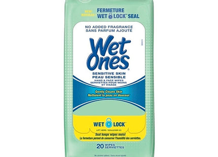 Wet Ones Hand & Face Wipes for Sensitive Skin | 20 Wipes