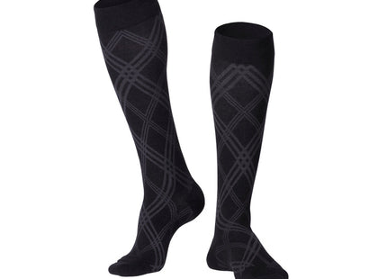TRUFORM - "Touch" Mens Socks Black (Argyle Pattern) | 15-20 Mmhg