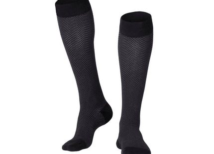 TRUFORM - Chaussettes homme « Touch » noires (motif à chevrons) | 20-30 mmHg