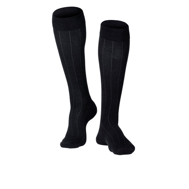 TRUFORM - "Touch" Mens Socks Black (Rib Pattern) | 15-20 Mmhg