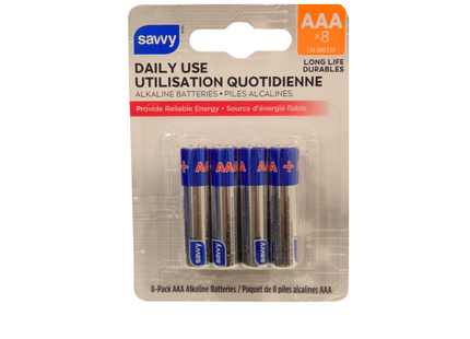 Savvy - Daily Use AAA Alkaline Batteries | 8 Pack