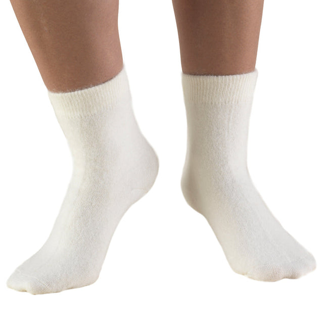OTC - Chauffe-chaussettes en angora blanc (paire)