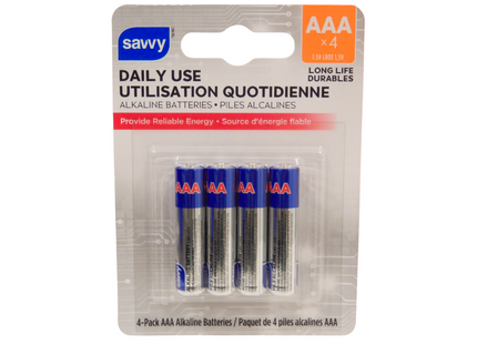 Savvy - Daily Use AAA Alkaline Batteries | 4 Pack