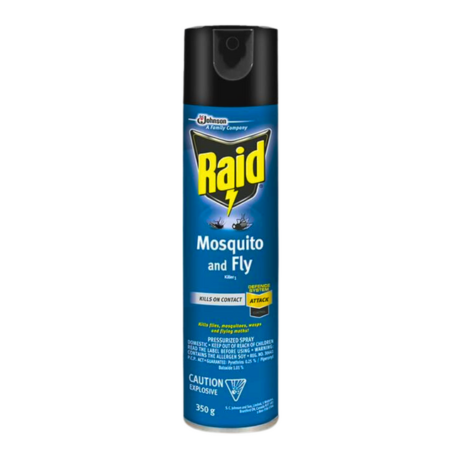 Raid - Destructeur d'insectes moustiques et mouches 1 - Pulvérisateur sous pression | 350g