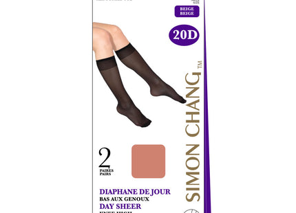 Simon Chang - Collection Day Sheer Knee High - Taille 9-11 | 2 paires