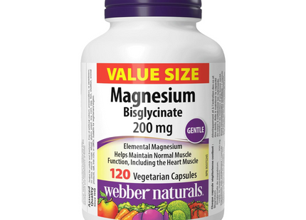 Webber Naturals - Magnesium Bisglycinate 200 mg | 120 Capsules