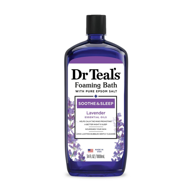 Dr Teal's - Foaming Bath with Pure Epsom Salt - Sleep Bath with Melatonin & Essential Oils | 1 L