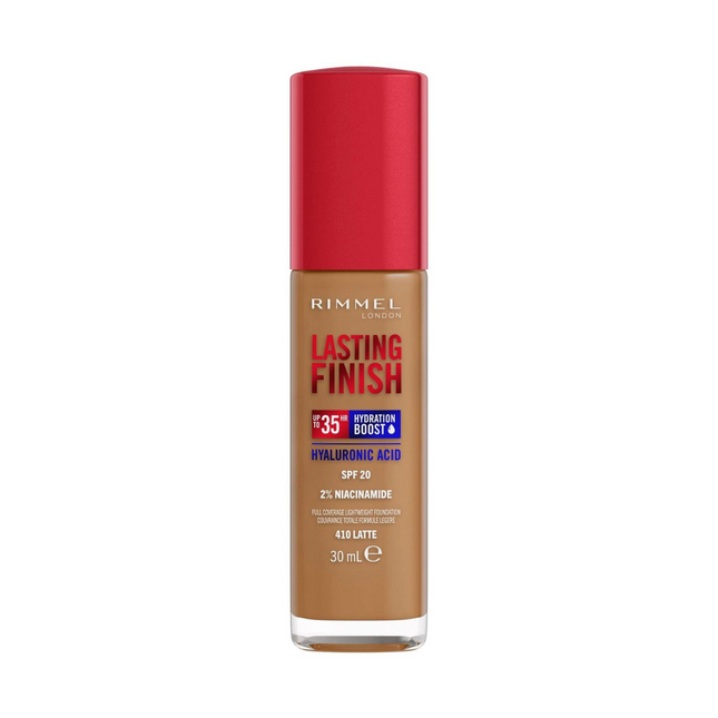 Rimmel - Fond de teint Lasting Finish 35h à l'acide hyaluronique - 410 Latte | 30 ml