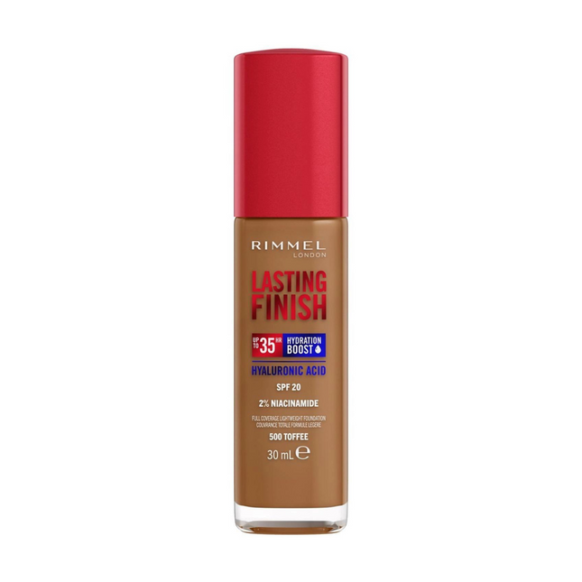 Rimmel - Fond de Teint Lasting Finish 35h à l'Acide Hyaluronique - 500 Toffee | 30 ml