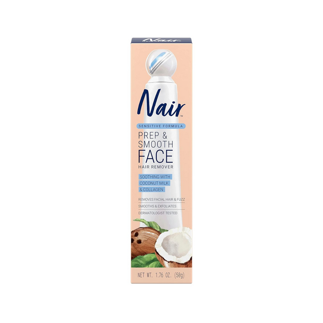 Nair - Épilateur Prep &amp; Smooth Face - Lait de coco et collagène | 50 grammes 