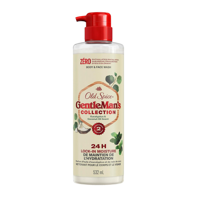 Old Spice - Gentle Man's Moisturizing Body Wash with Renewing B3 Blend - Eucaluptus + Coconut Oil Scent | 532 mL