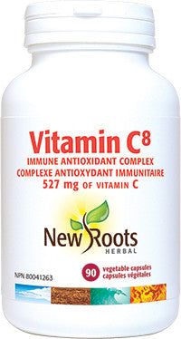New Roots - Vitamine C8 - Complexe antioxydant immunitaire - 527 mg | 90 Gélules Végétales* 