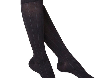 TRUFORM - Chaussettes hautes « Touch » pour femme, noires (motif côtelé) | 15-20 mmHg