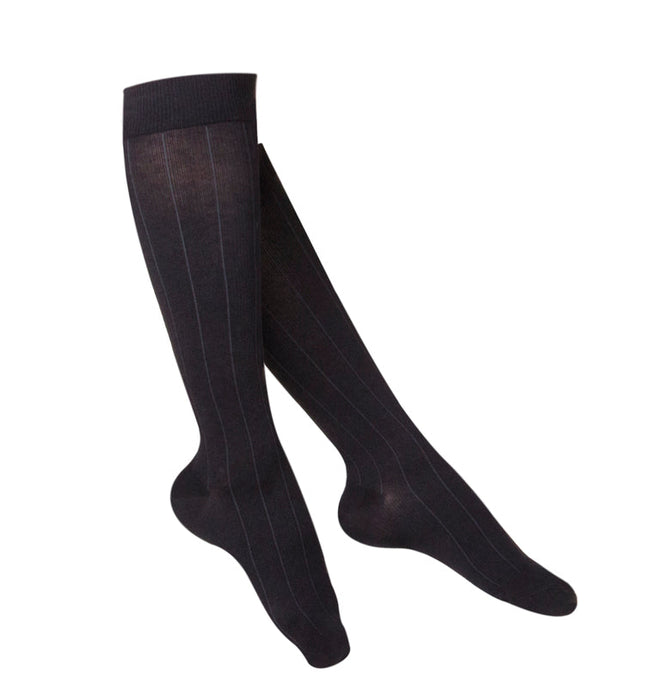 TRUFORM - "Touch"Ladies' Knee High Socks Black (Rib Pattern) | 15-20 Mmhg