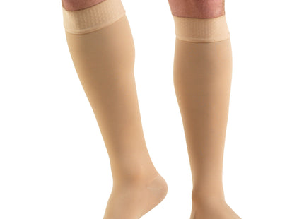 TRUFORM - Bas mi-bas, beige (haut à pois) | Bout ouvert 20-30 mmHg